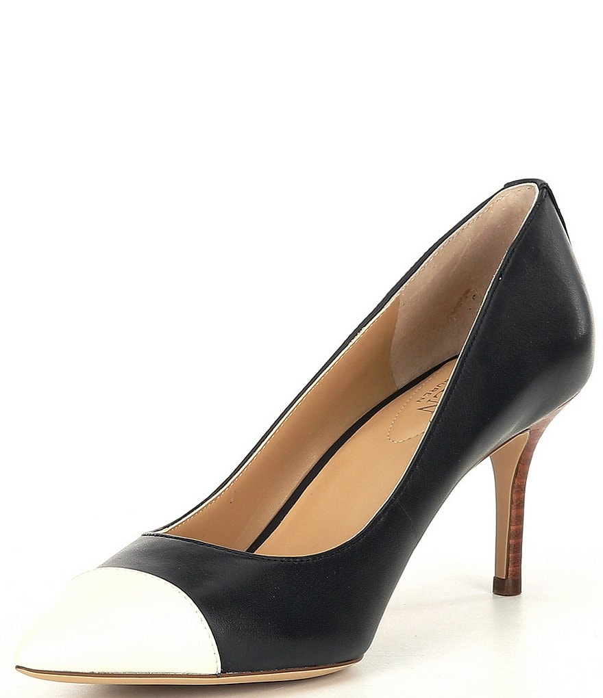 Lauren Ralph Lauren Lanette Leather Toe Cap Pumps