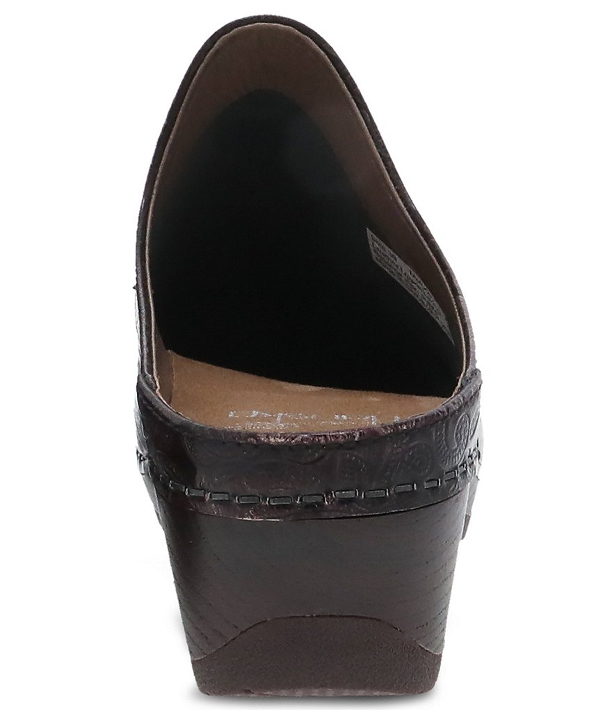 Dansko Melody Mahogany Tool Leather Slip-On Open Back Clogs