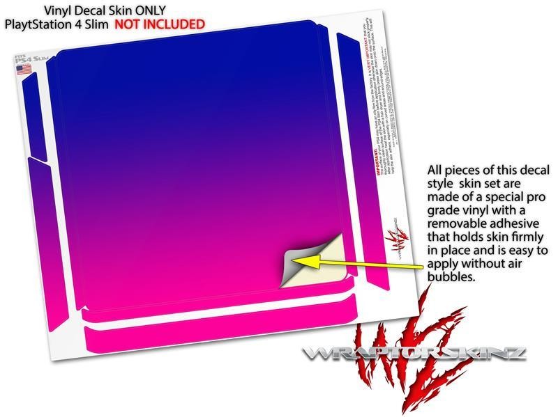 Smooth Fades Hot Pink Blue Skin fits Sony PS4 Slim Gaming Console