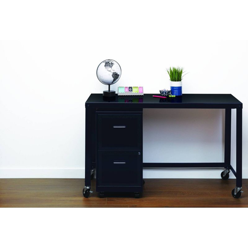 Hirsh Industries Space Solutions File Cabinet on Wheels 2 Drawer - Black