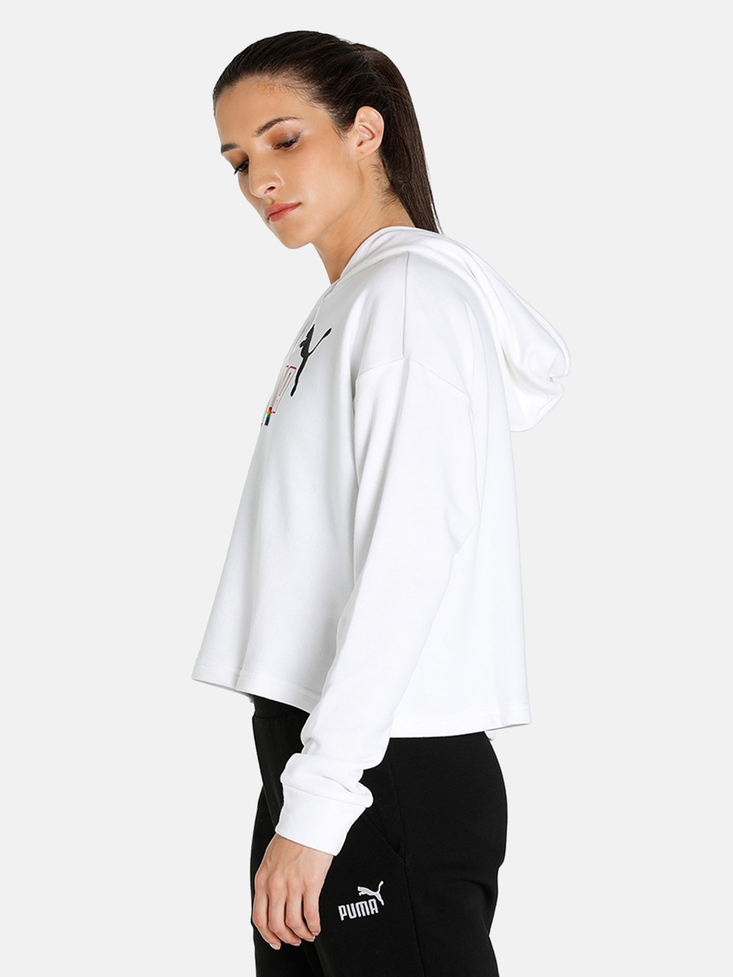 Amante Black Cotton Sports Sweatshirt