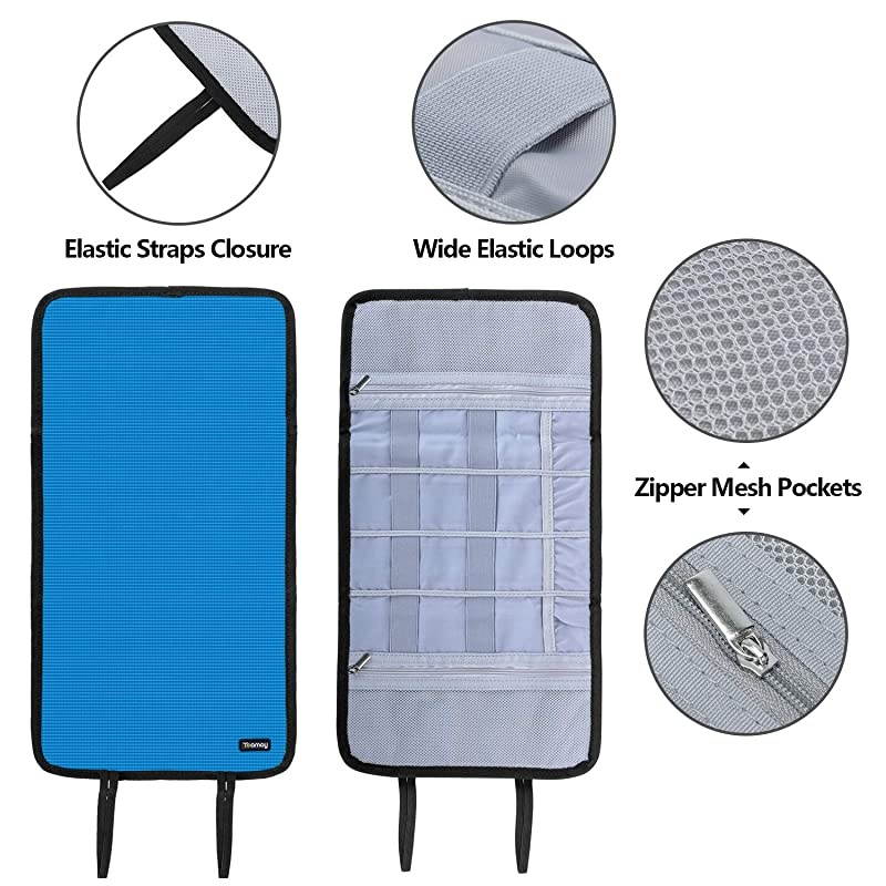 Travel Cable Organizer Cord BagUSB Drive Shuttle CaseElectronics Accessory Organizer Light Blue