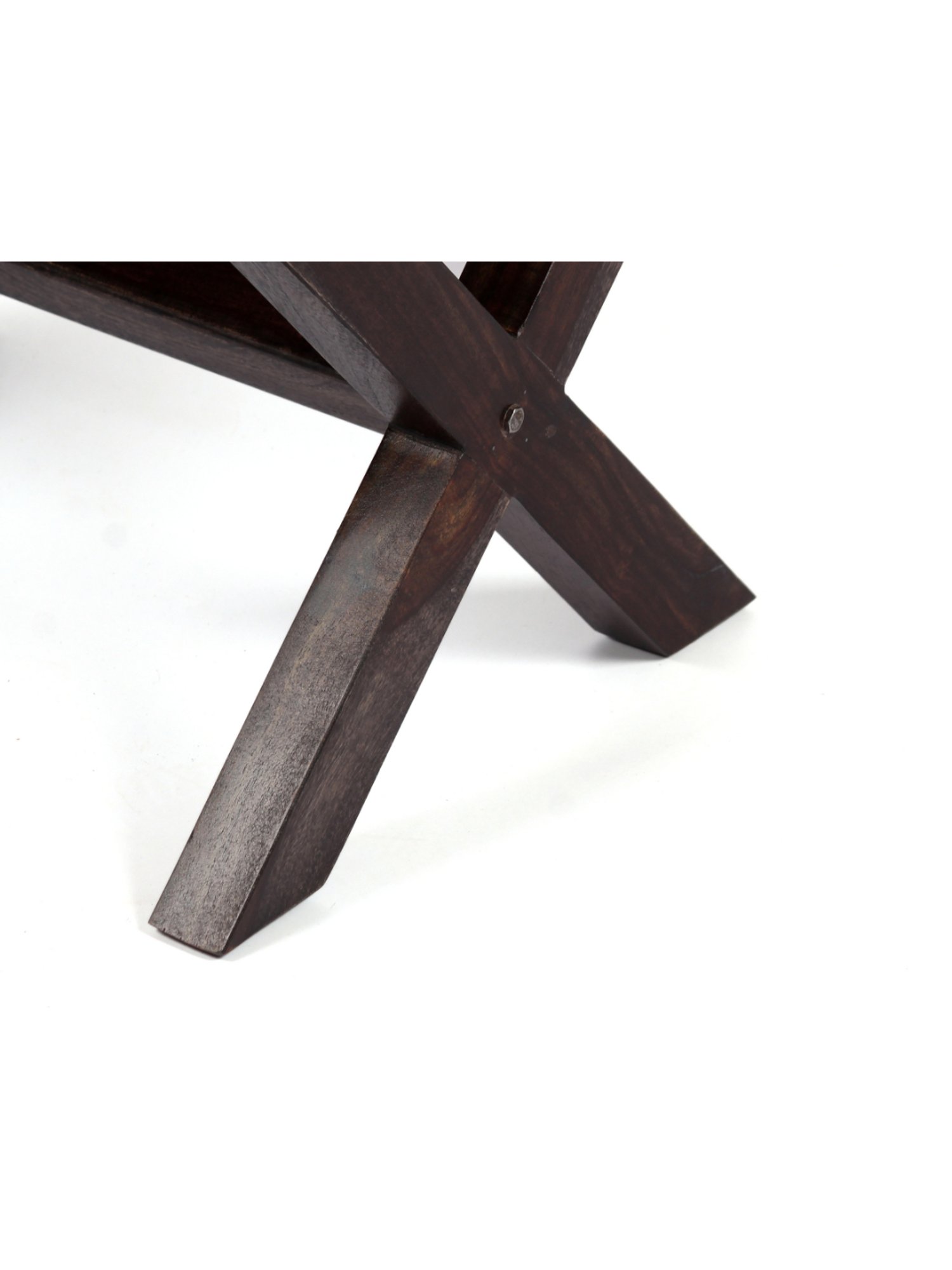 Chumbak Spring Marigold Floral Green Mango Wood Modern Trunk Storage Ottoman