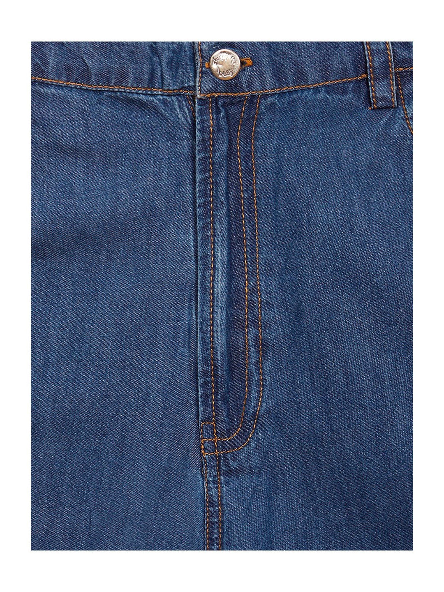 Budding Bees Kids White & Blue Solid Top with Shorts