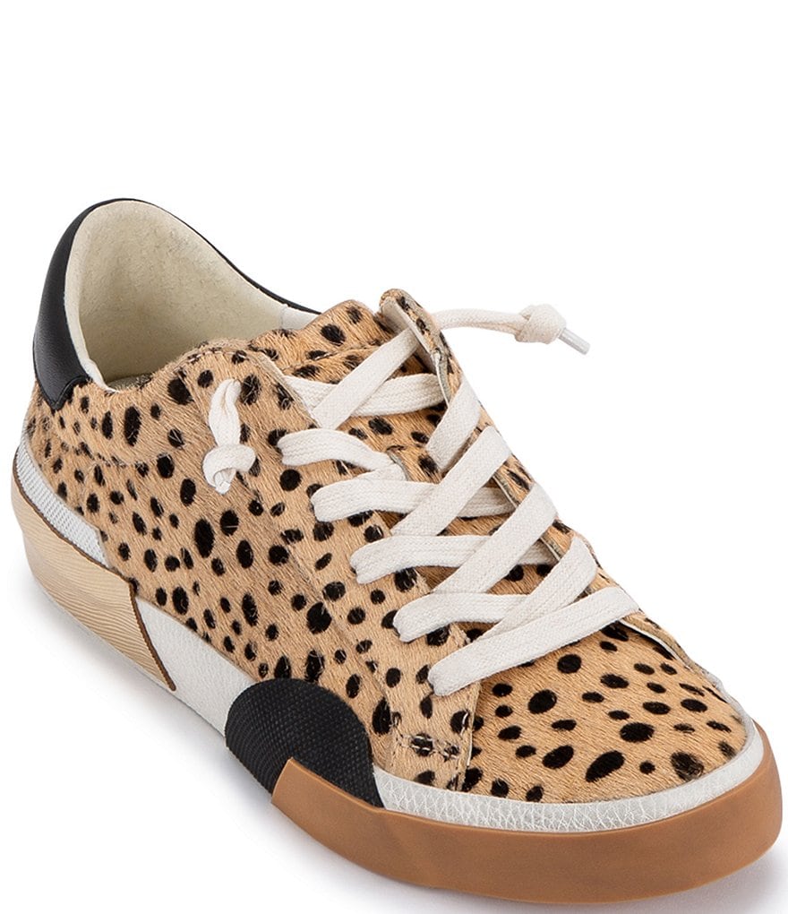 Dolce Vita Zina Leopard Print Calf Hair Sneakers