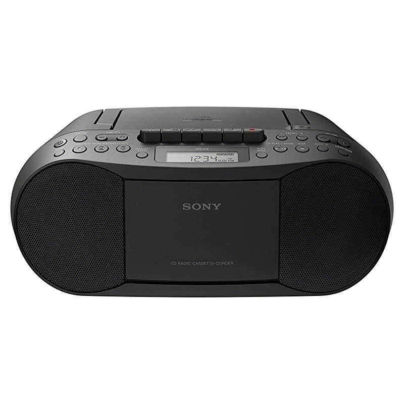 CFDS70-BLK CD/MP3 Cassette Boombox Home Audio Radio, Black, With Aux