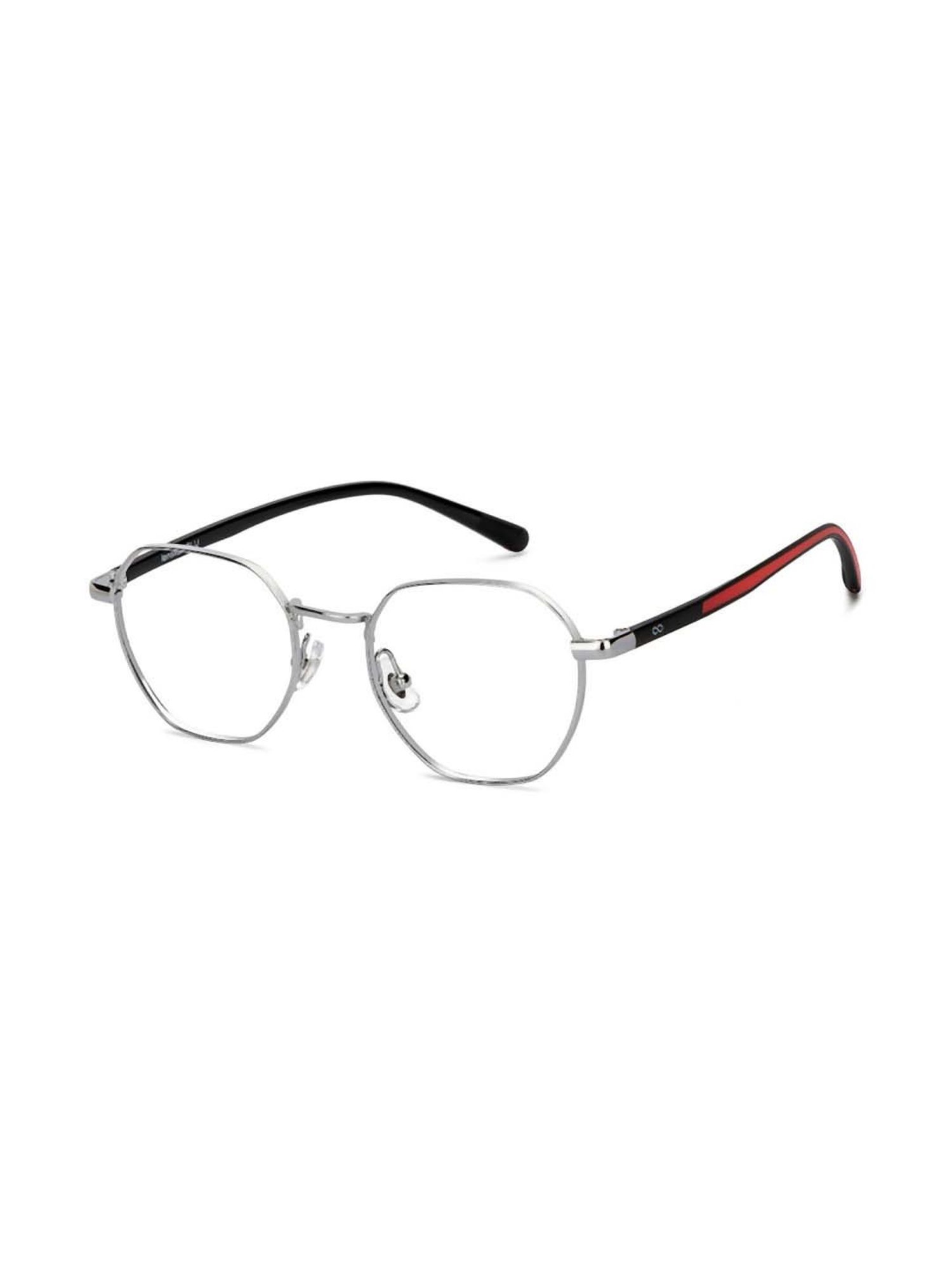 Lenskart Blu Silver Geometric Blue Light Protection Unisex Reading Glasses