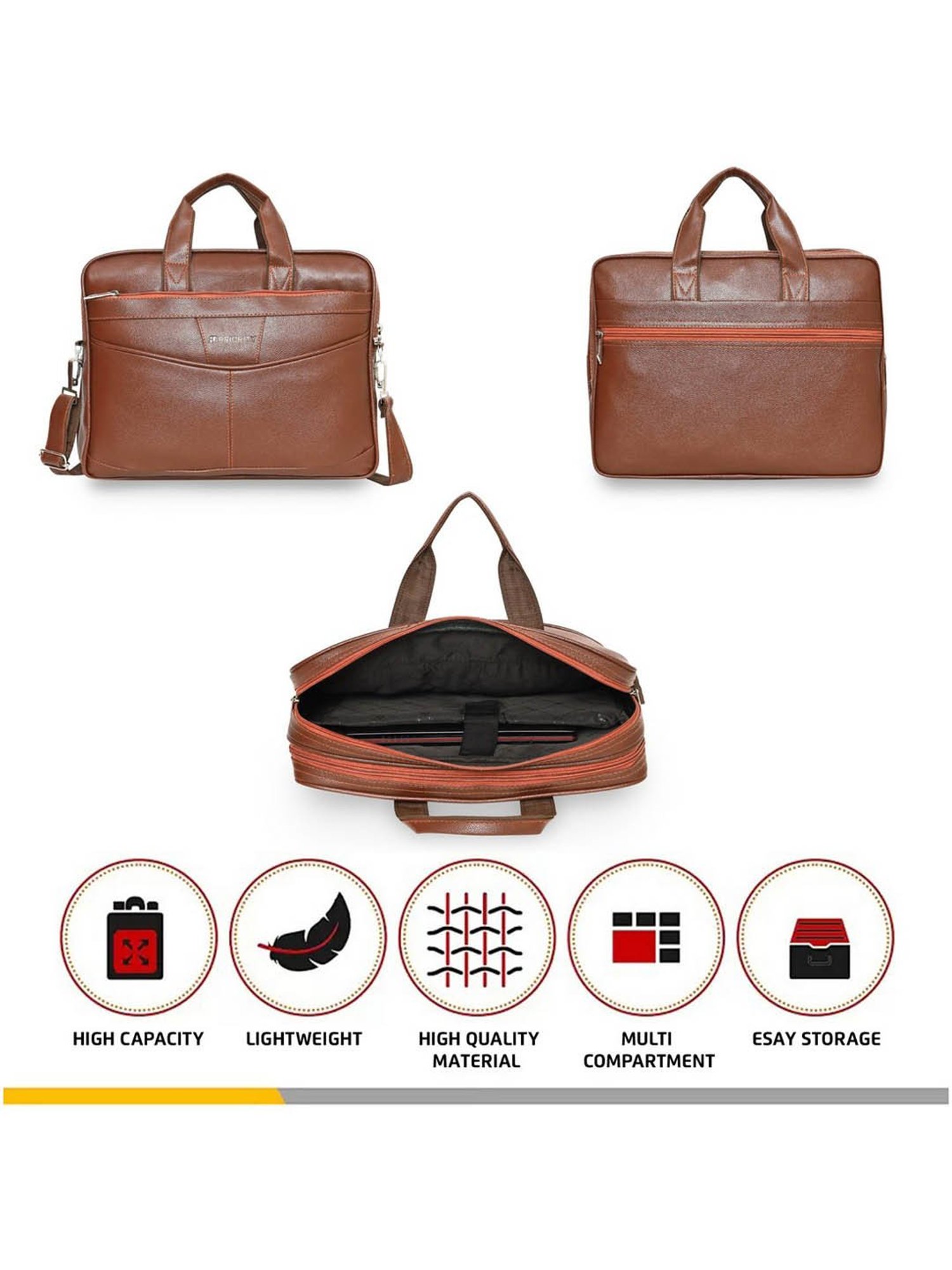 Priority Tan Synthetic Large Messenger Bag