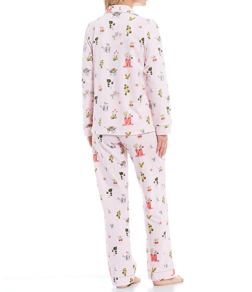 BedHead Pajamas Green Thumb Printed Jersey Knit Coordinating Pajama Set