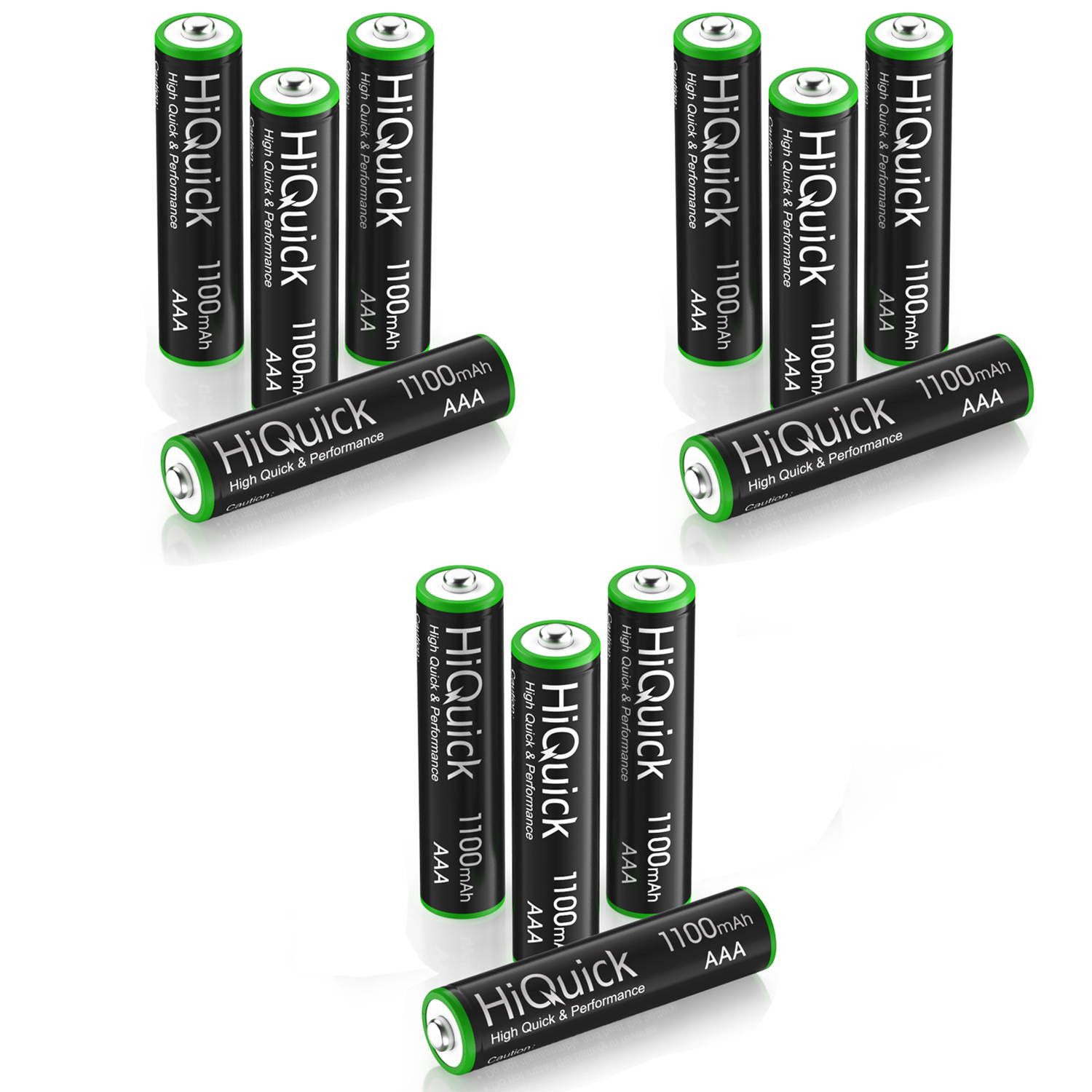 HiQuick 4 Pack Rechargeable Batteries AAA 1100mAh High Capacity Performance 1.2V, Per-Charged Ni-MH AAA Battery