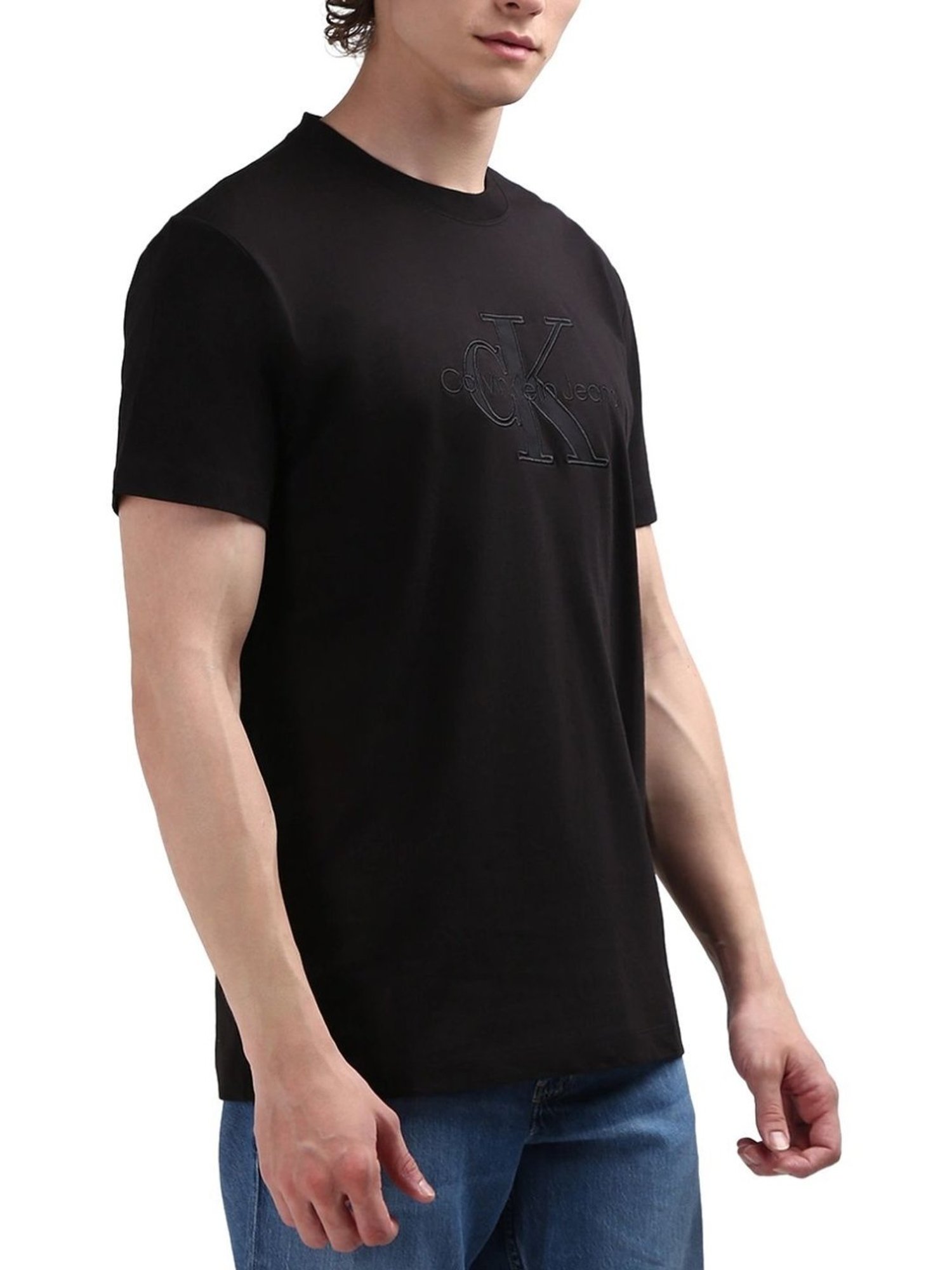 Calvin Klein Black Cotton Regular Fit T-Shirt