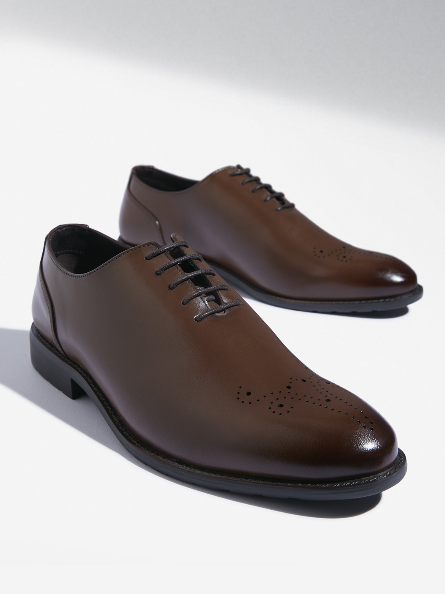 SOLEPLAY by Westside Brown Perforated Lace-Up Shoes