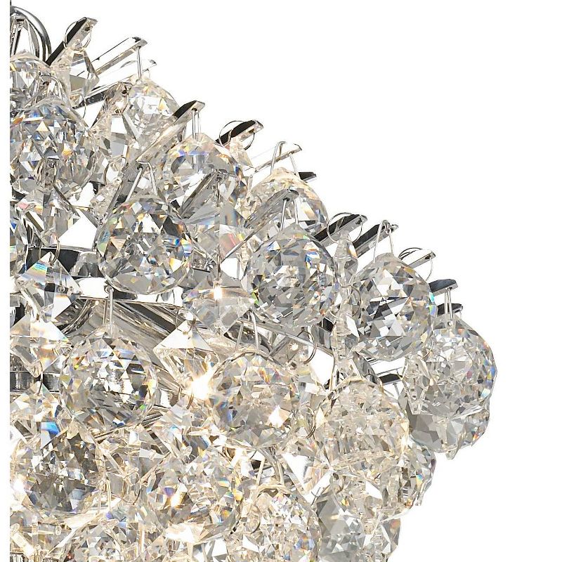 Vienna Full Spectrum Chrome Mini Pendant Chandelier 12" Wide Modern Crystal 3-Light Fixture for Dining Room House Foyer Kitchen