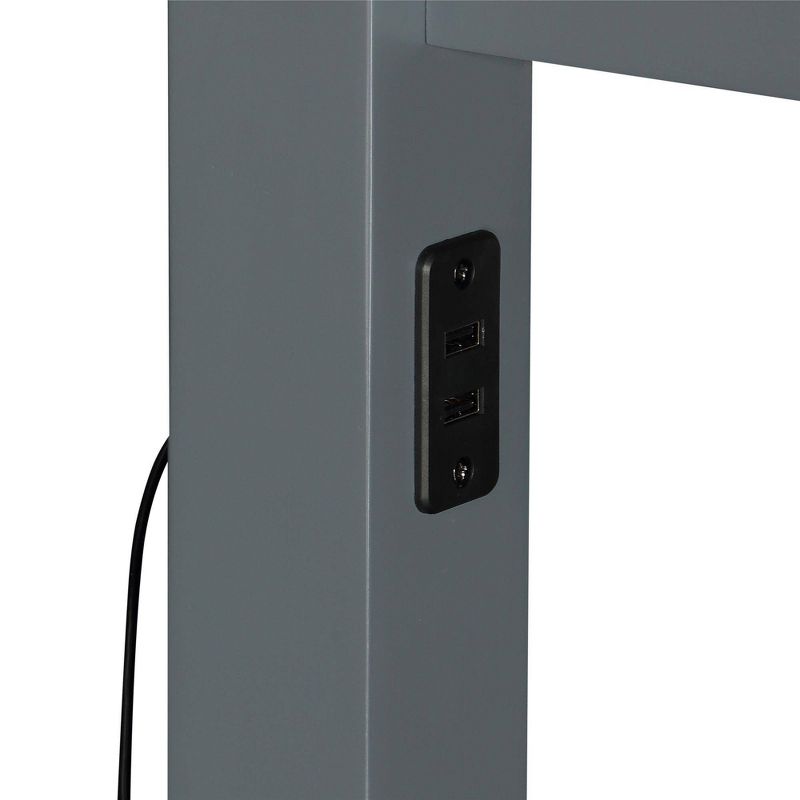 Full over Full Dolan Bunk Bed with USB Port Gray - Dorel Living