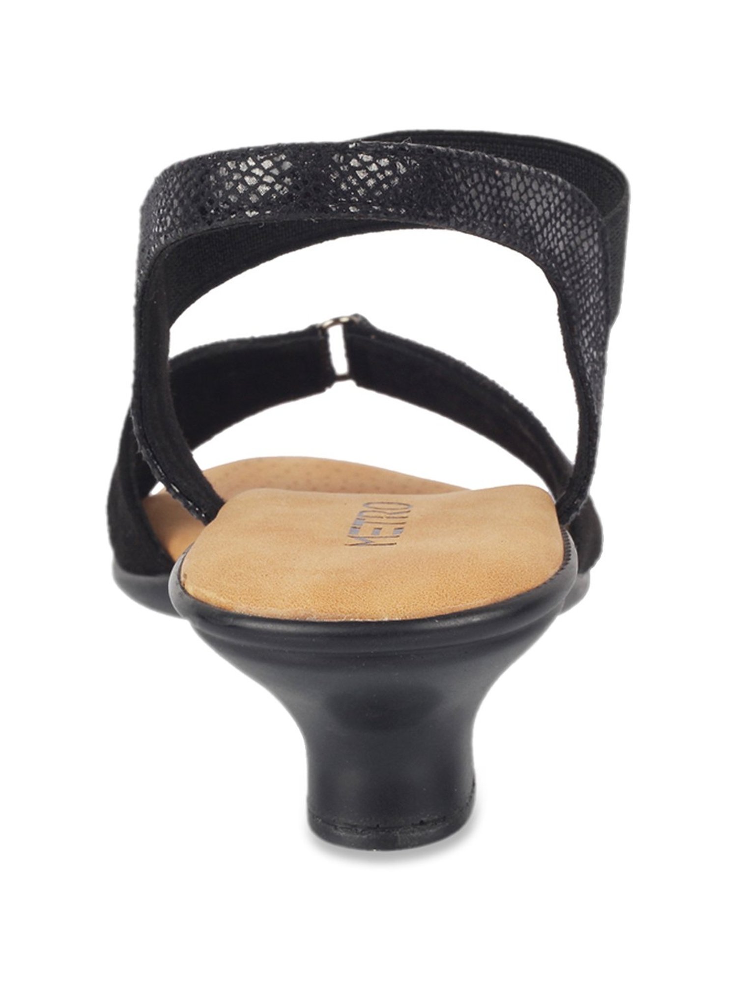 Metro Women's Black Ankle Strap Sandals