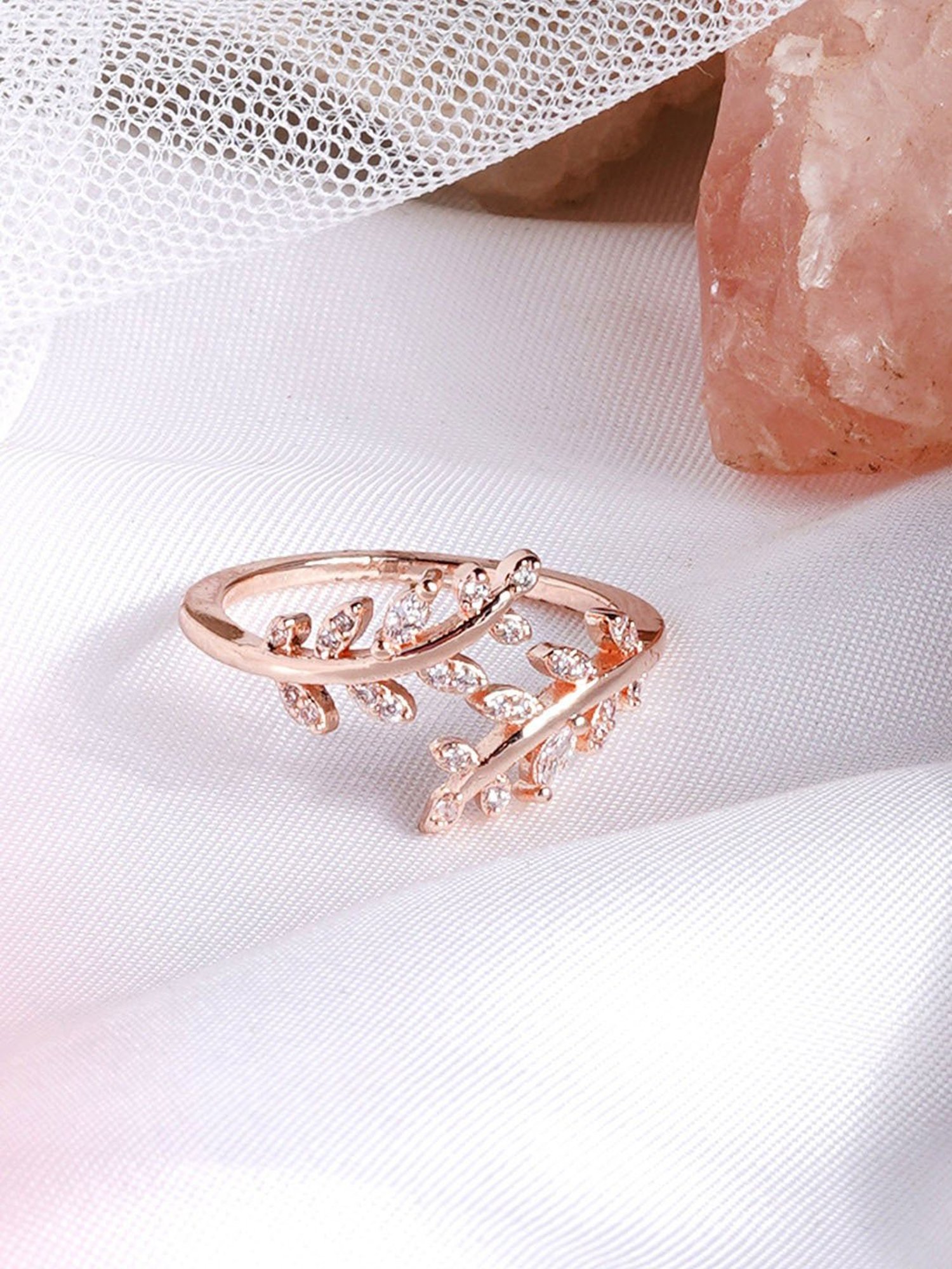 Joker & Witch Rose Gold Rhinestone- Blingy Falla Rhinestones Rose Finger Ring