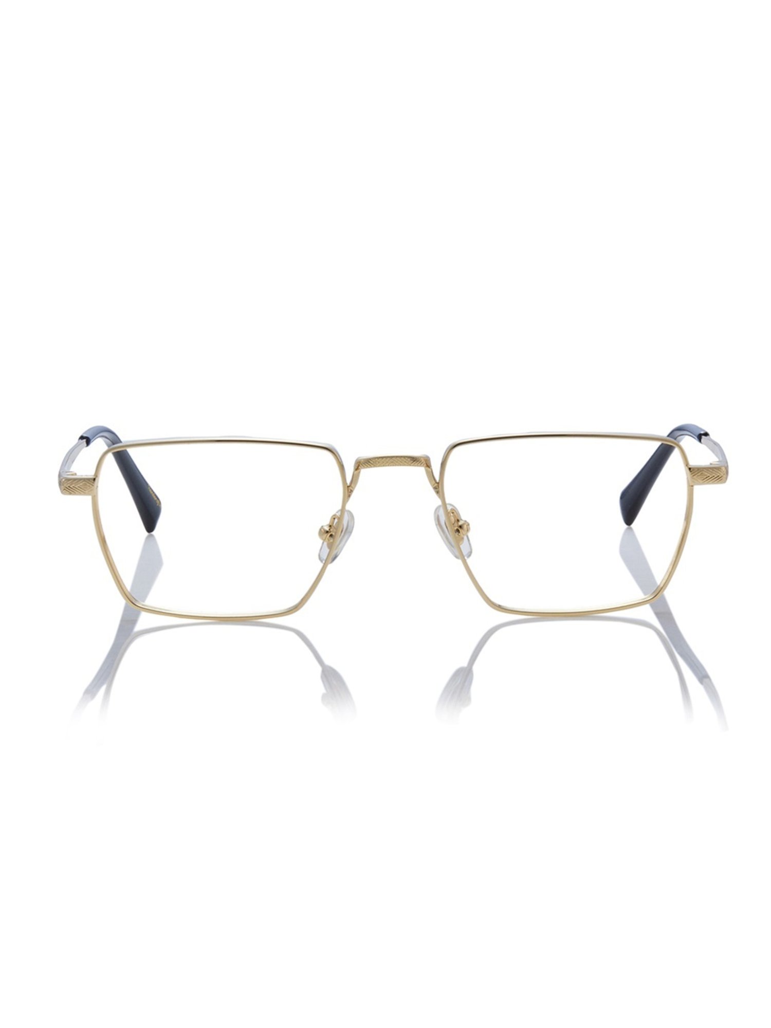 Shisen Fox Raion Dark Gold Rectangular Unisex Blue Filter Computer Lenses -52 mm