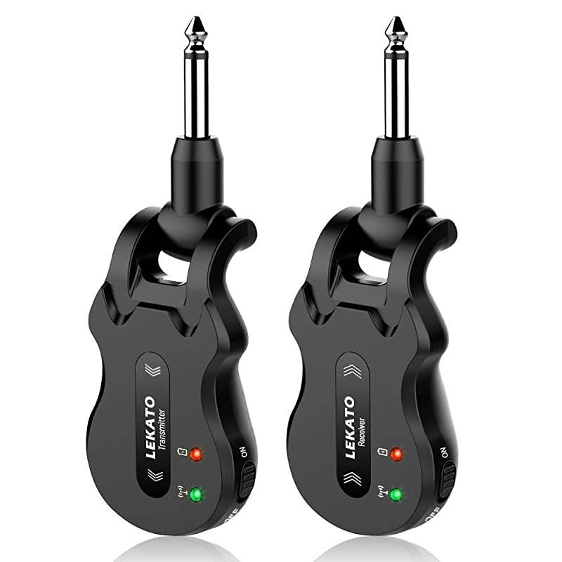5.8Hz Wireless Guitar System Wireless Audio Electric Guitar Transmitter Receiver 4 Channels Transmission Range High Frequency Battery Rechargeable