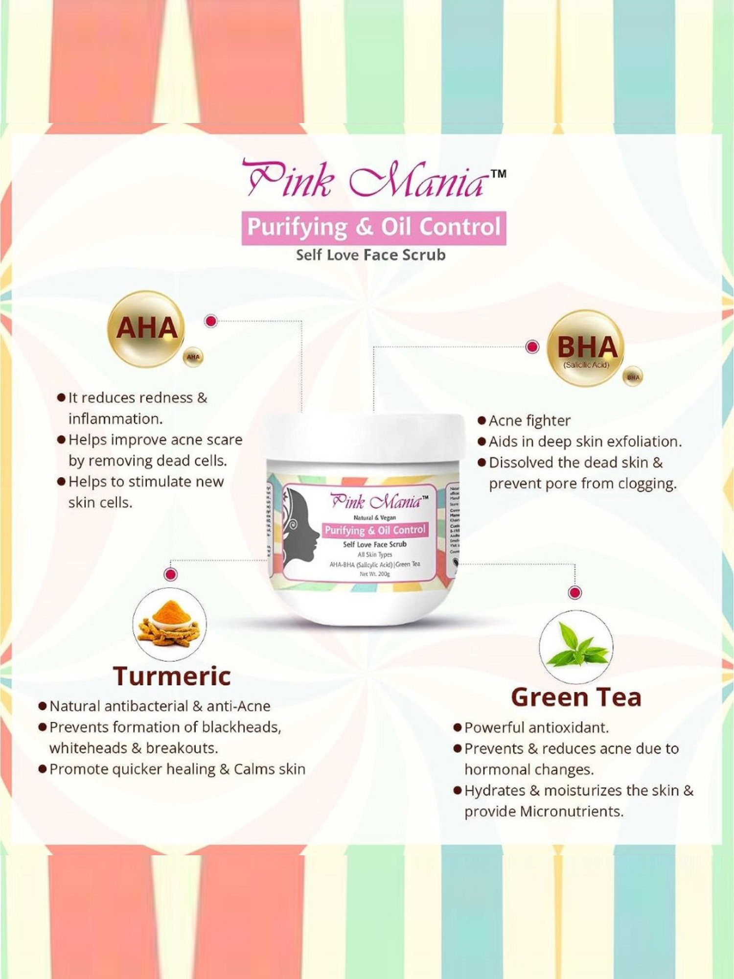 Passion Indulge Pink Mania Purifying & Oil Control Self Love Face Scrub - 200 gm