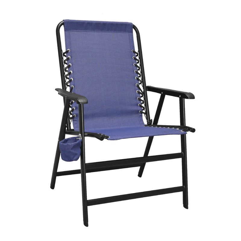 Caravan Canopy Infinity Suspension Folding Chair with Cupholder, Blue (2 Pack)