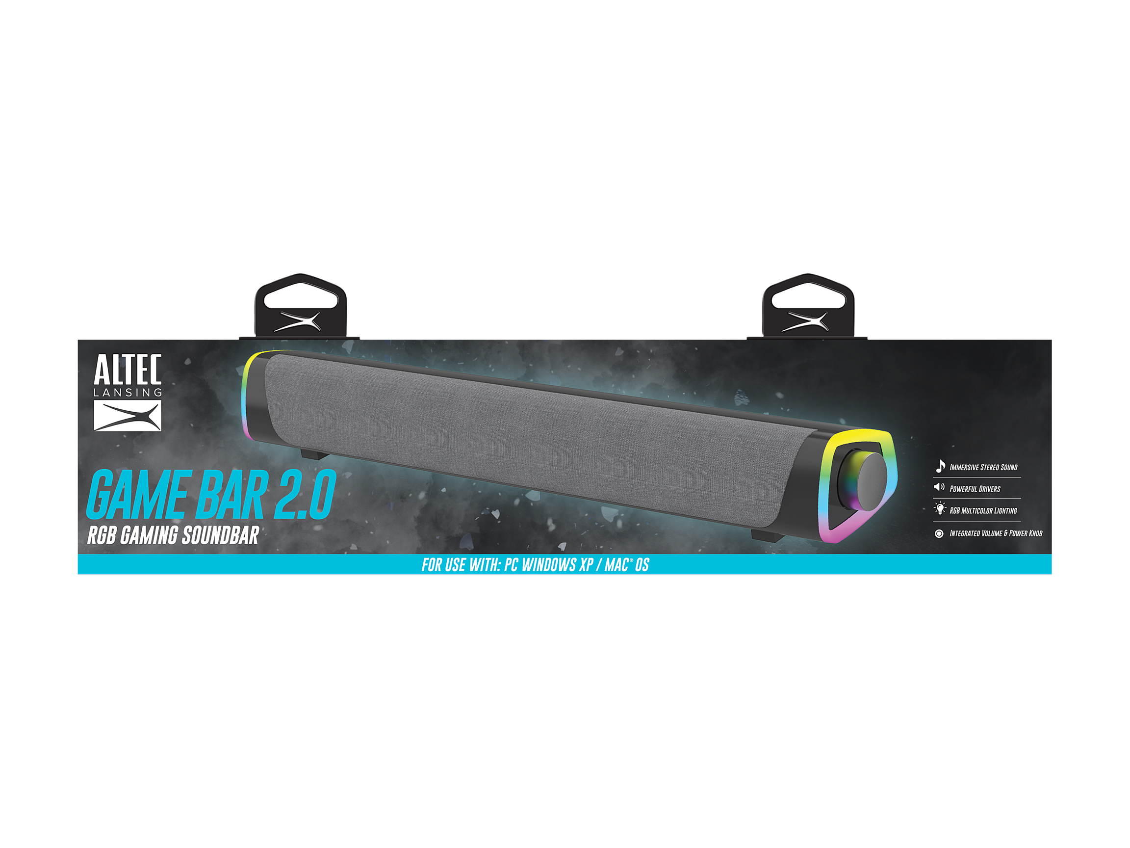 ALTEC LANSING ALPCS02 Game Bar 2.0 RGB Gaming Soundbar Speaker