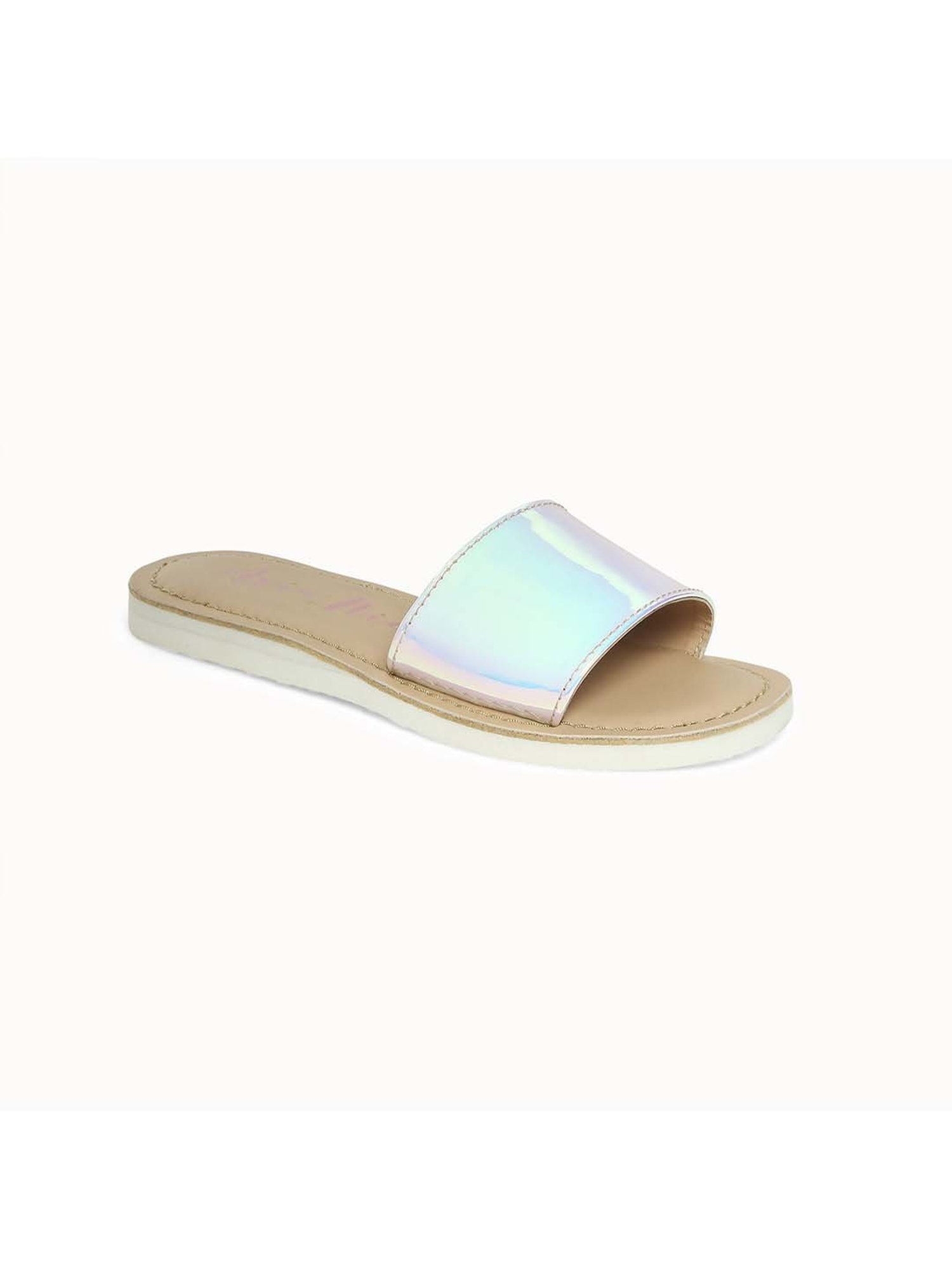 Aria Nica Kids Milkyway New Silver & Beige Casual Slides