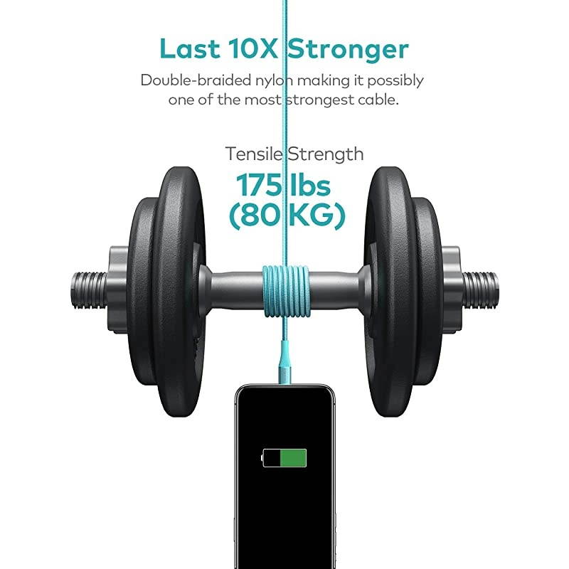 iPad Charger 6ft MFi Certified iPhone Charger Braided Nylon Lightning Cable with Premium Metal Connector Apple Charging Cable for iPhone 11XSMaxXRX876S6 Plus iPad MiniAirBlue