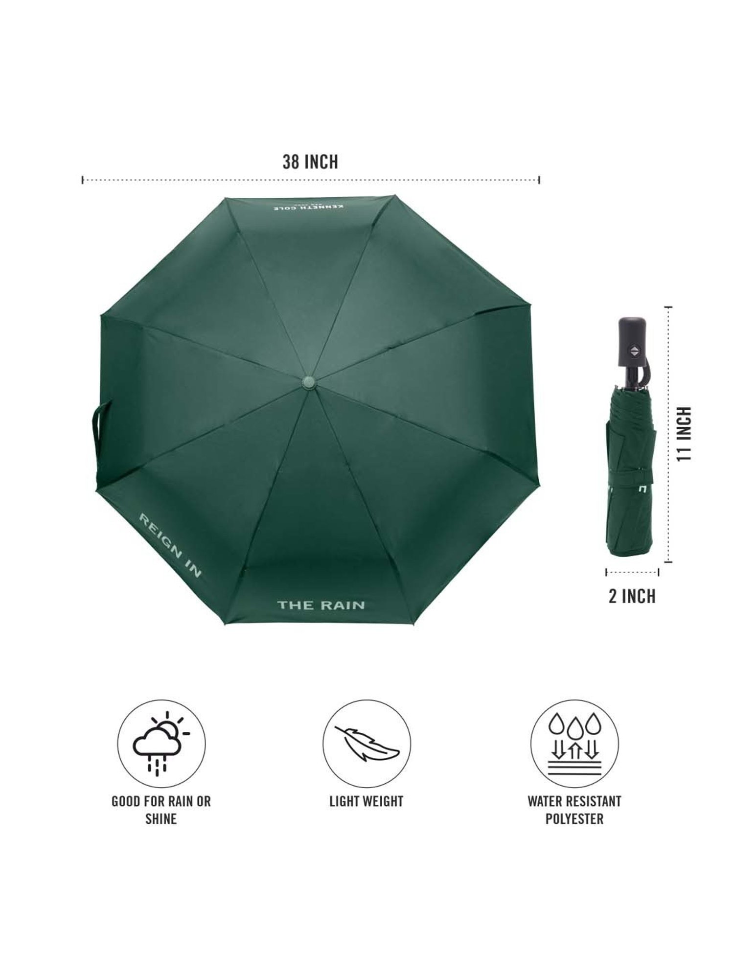 Kenneth Cole Green Logo Umbrella