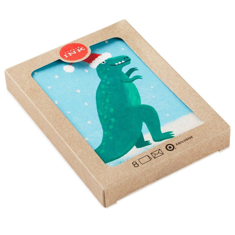 8ct Hallmark Studio Ink T Rex Santa Boxed Cards