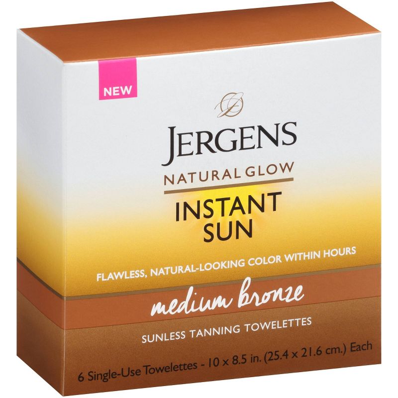 Jergens Natural Glow Instant Sun Towelette - Medium Bronze - 6ct