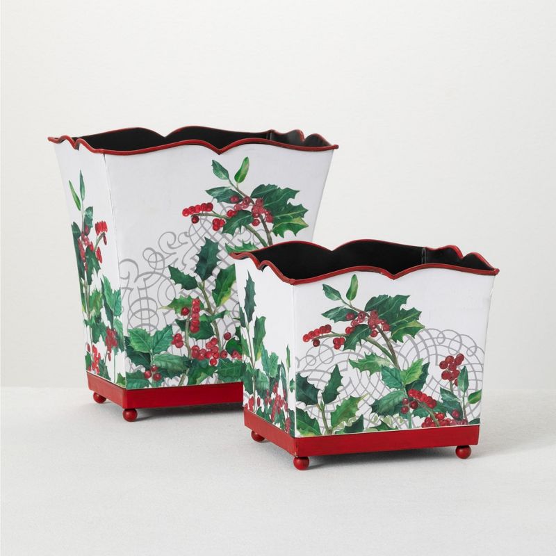 Set of 2 Metal Planters White - CosmoLiving by Cosmopolitan