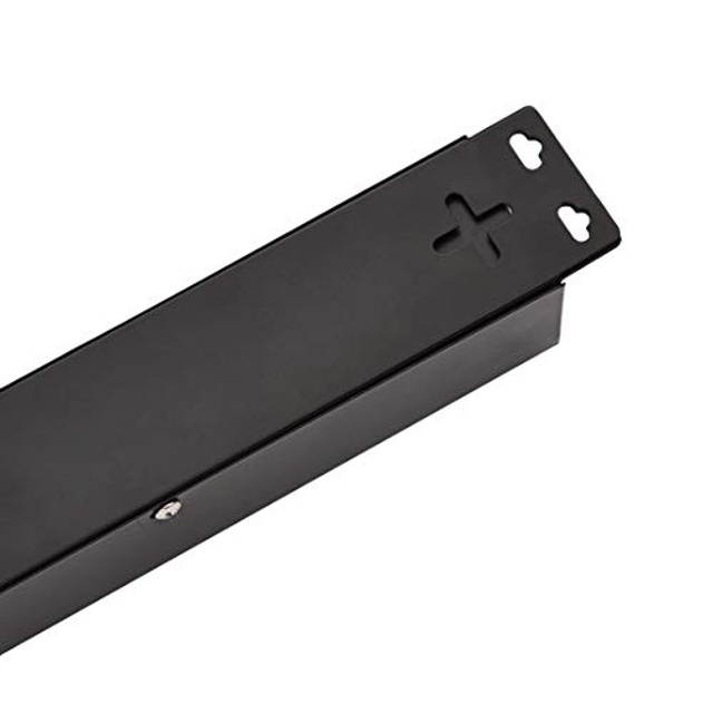 Basics Heavy Duty Metal Surge Protector Power Strip with Mounting Brackets - 12-Outlet, 600-Joule (15A On/Off Circuit Breaker)
