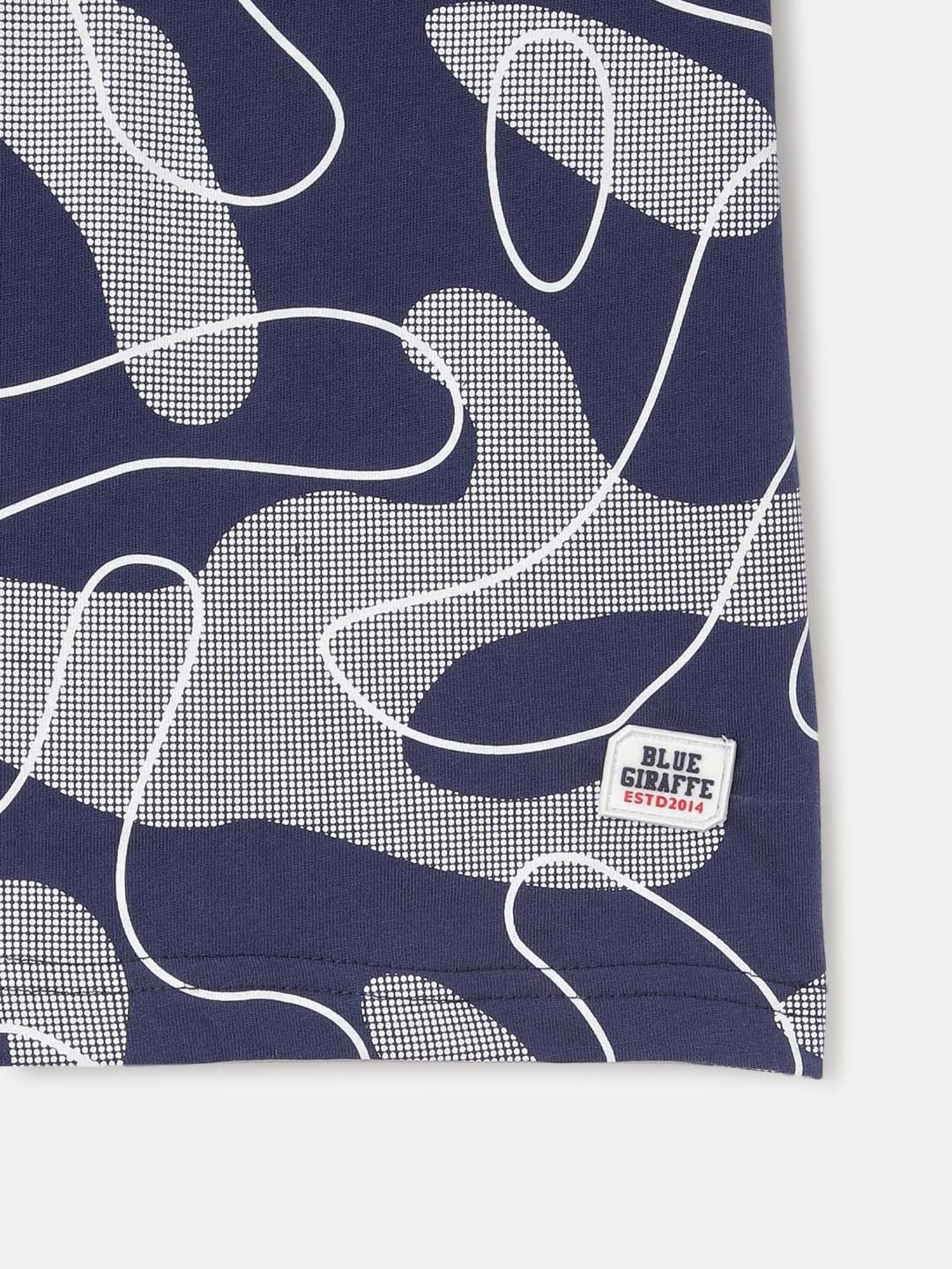 Blue Giraffe Boys Navy & Grey Cotton Printed T-Shirt