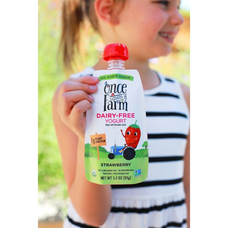 Once Upon a Farm Organic Strawberry Kids' Dairy-Free Yogurt - 3.2oz Pouch