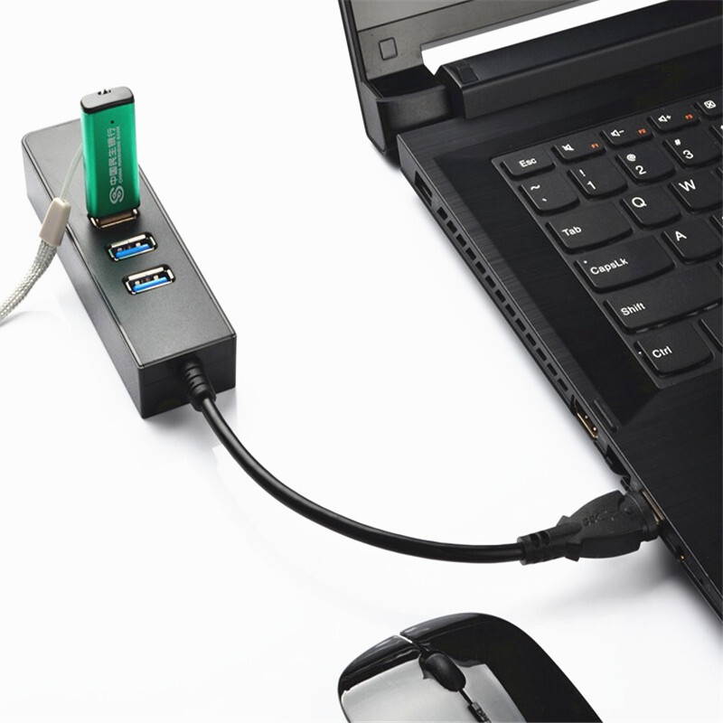 3-Port USB 3.0 Hub with RJ45 10/100/1000 Gigabit Ethernet Adapter Converter LAN Wired USB Network Adapter, USB 3.0 RJ45 1 Gigabit Port for Ultrabooks, Notebooks, Tablets and More