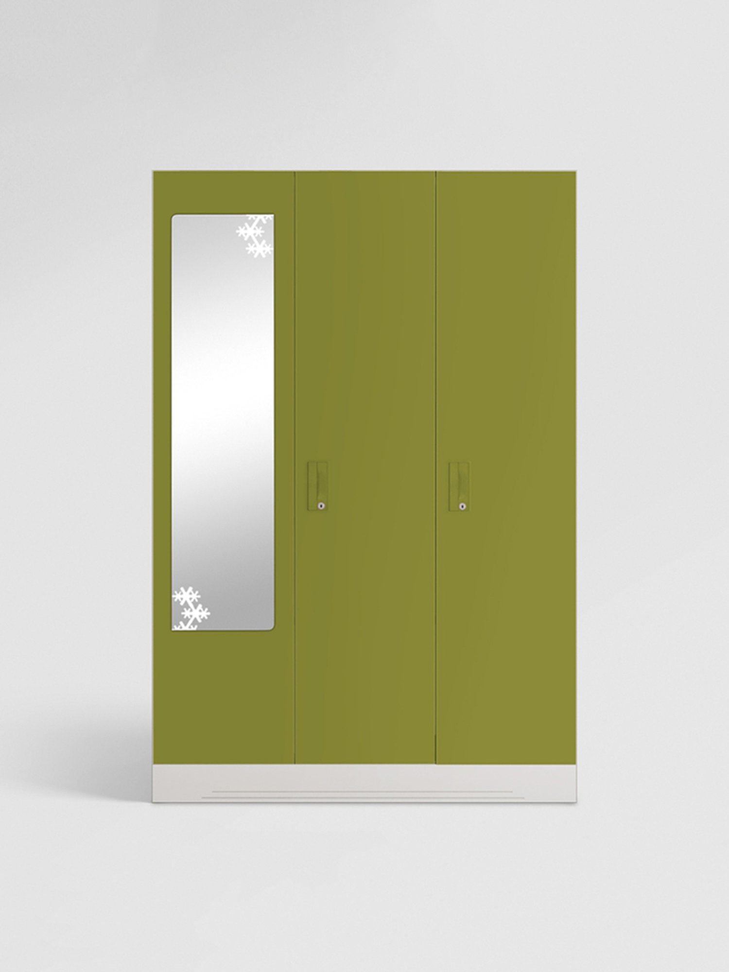 Godrej Interio Slimline 3-Door Steel Almirah, Tex Green Leaf (1-Year Warranty, 1 Locker)