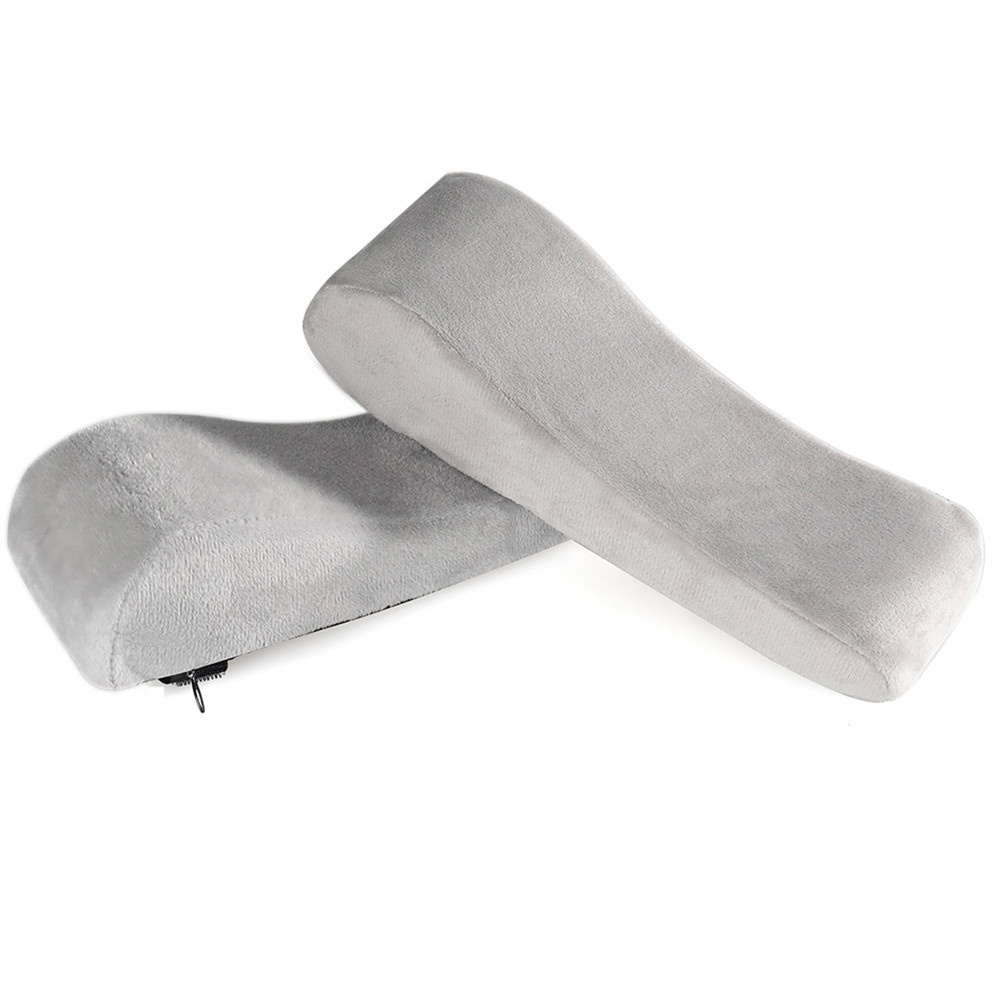 2pcs Chair Armrest Pads Memory Foam Elbow Pillow for Forearm Pressure Relief Universal Chair Arm Cover Set Office Chair Supplies Black