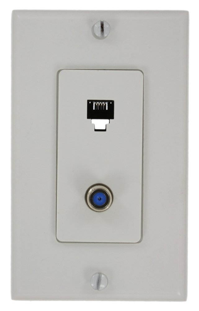 4 Pair With F Connector Decora Plate White