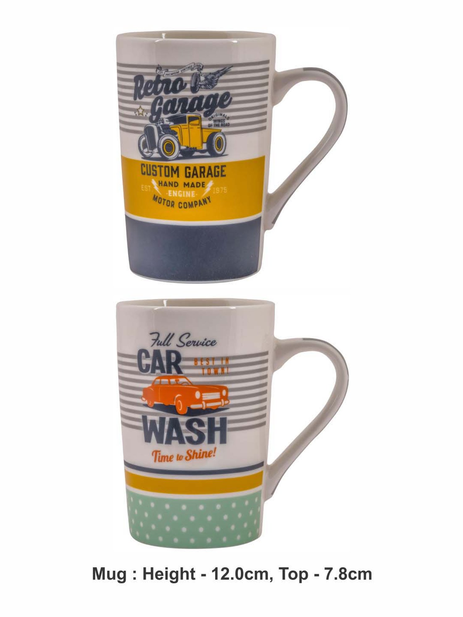 White Gold Multicolor Porcelain 8 cm Mug - Set of 4