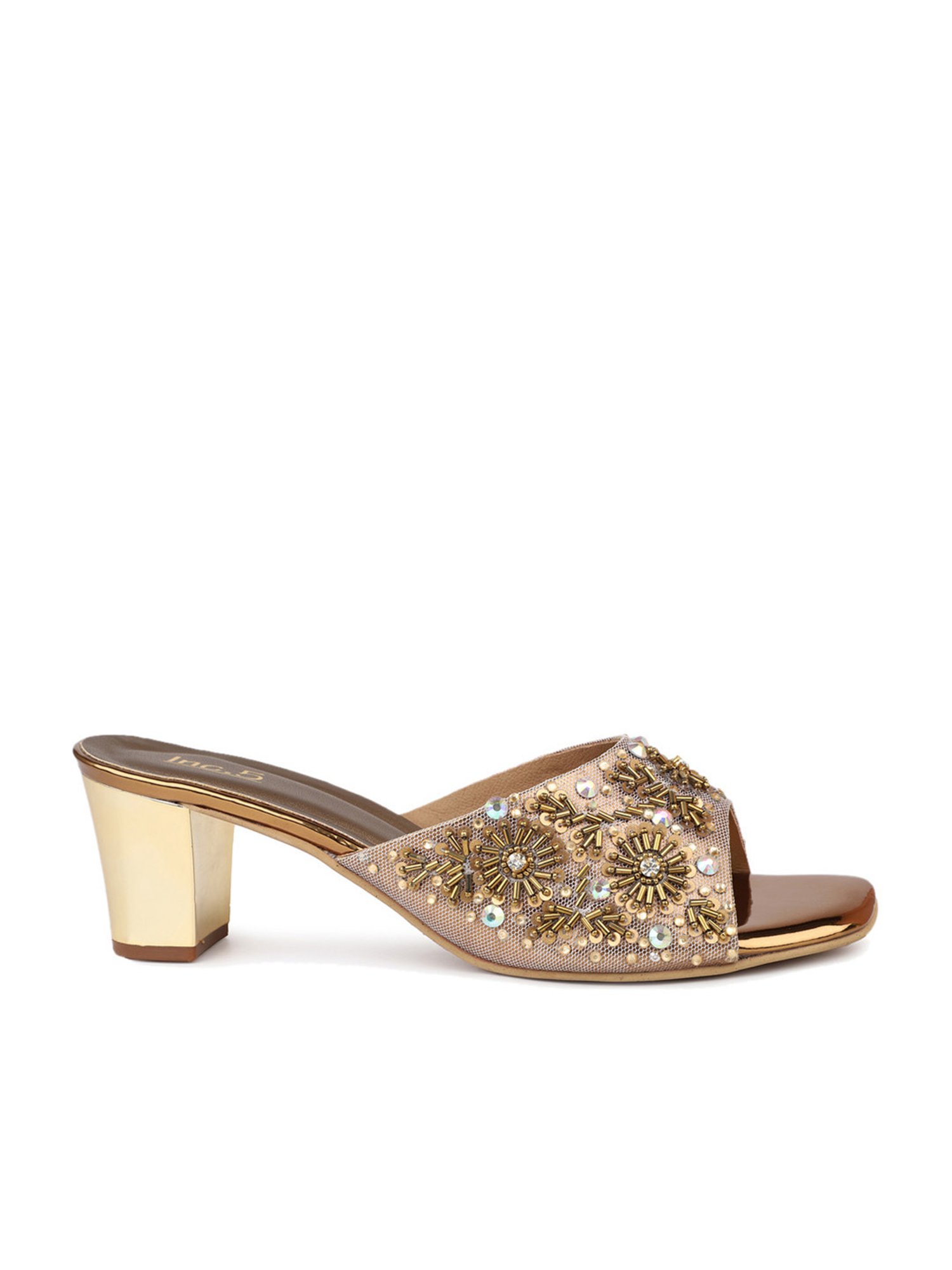 Inc.5 Women's Antique Gold Ethnic Sandals