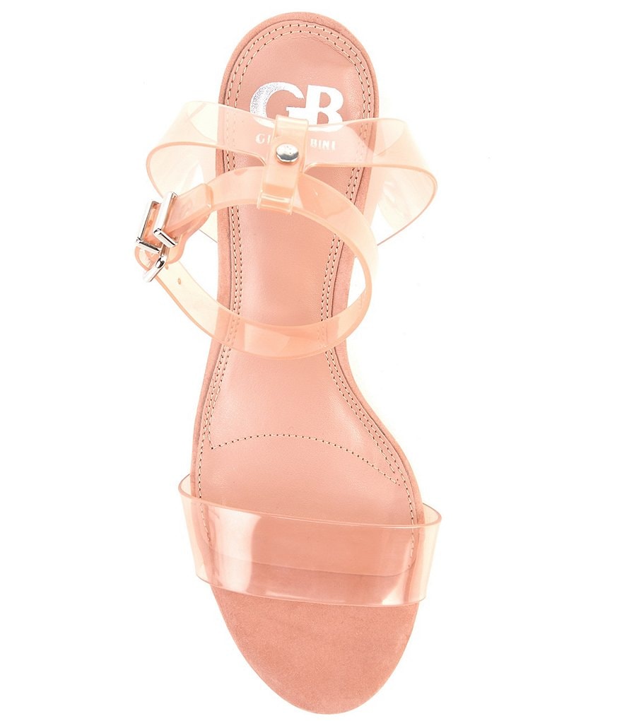 GB New-Skool Vinyl Two-Piece Ankle Strap Block Heel Dress Sandals