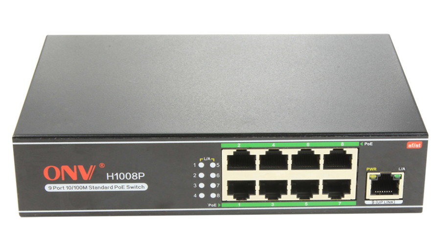 ONV-H1008P 9-Port 10/100M Standard PoE Switch