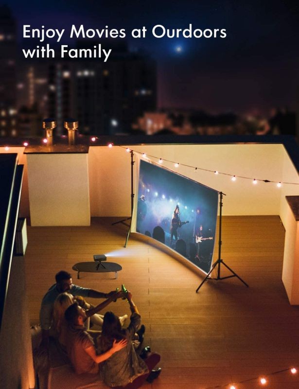 APEMAN M400 Mini Portable Projector, Video DLP Pocket Projector for Home and Outdoor Entertainment Support 1080P HDMI Input Rechargeable Stereo 360&deg; Speakers Neat Projector with Upgraded Auto Keystone