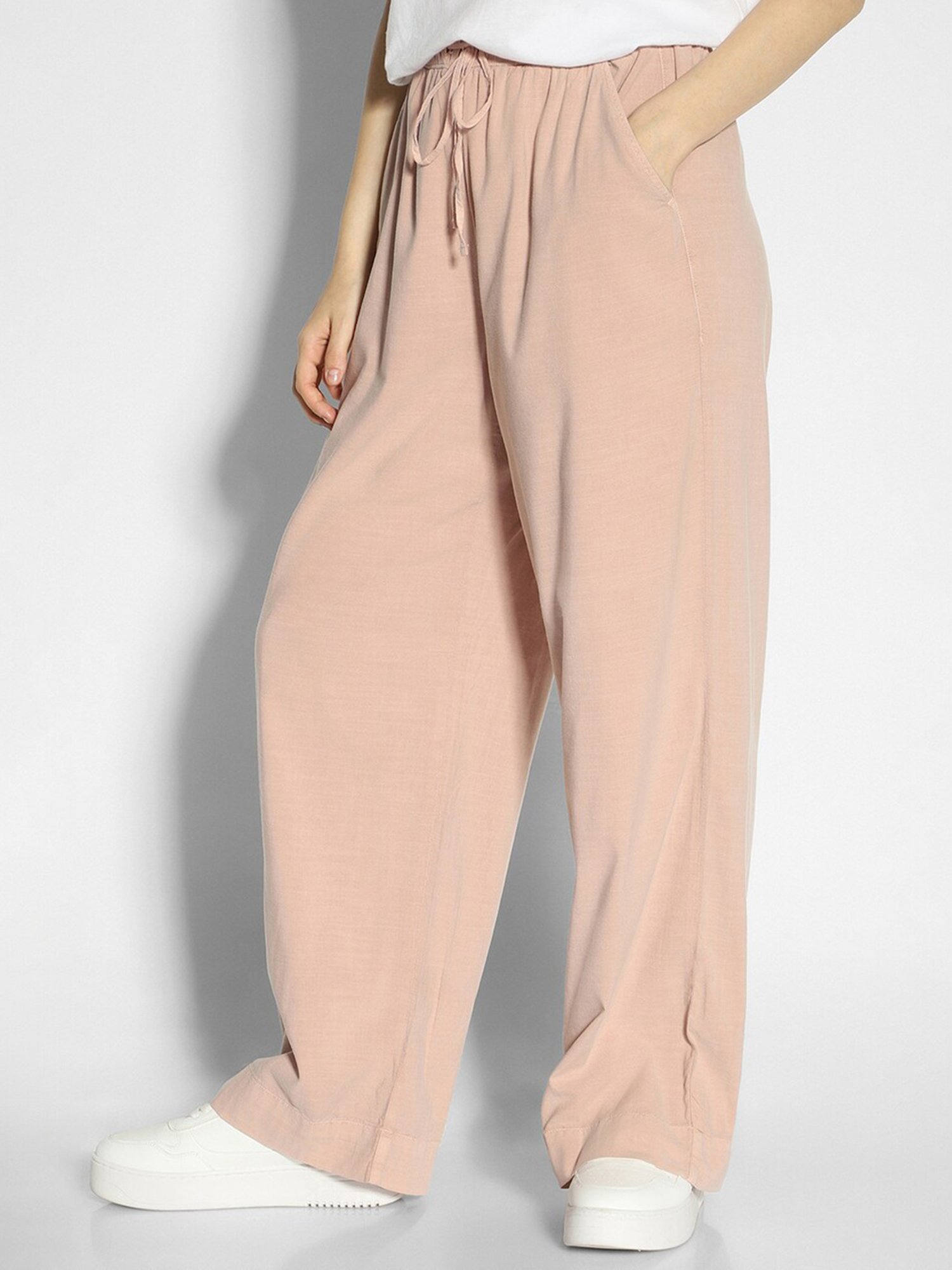 American Eagle Outfitters Pink Blended Regular Fit Mid Rise Pants