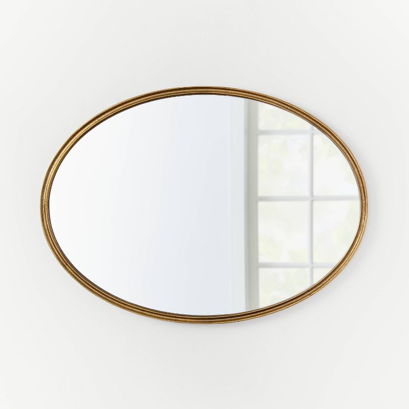 26" x 36" Oval Shape Antique Mirror Brass - Threshold™ designed with Studio McGee
