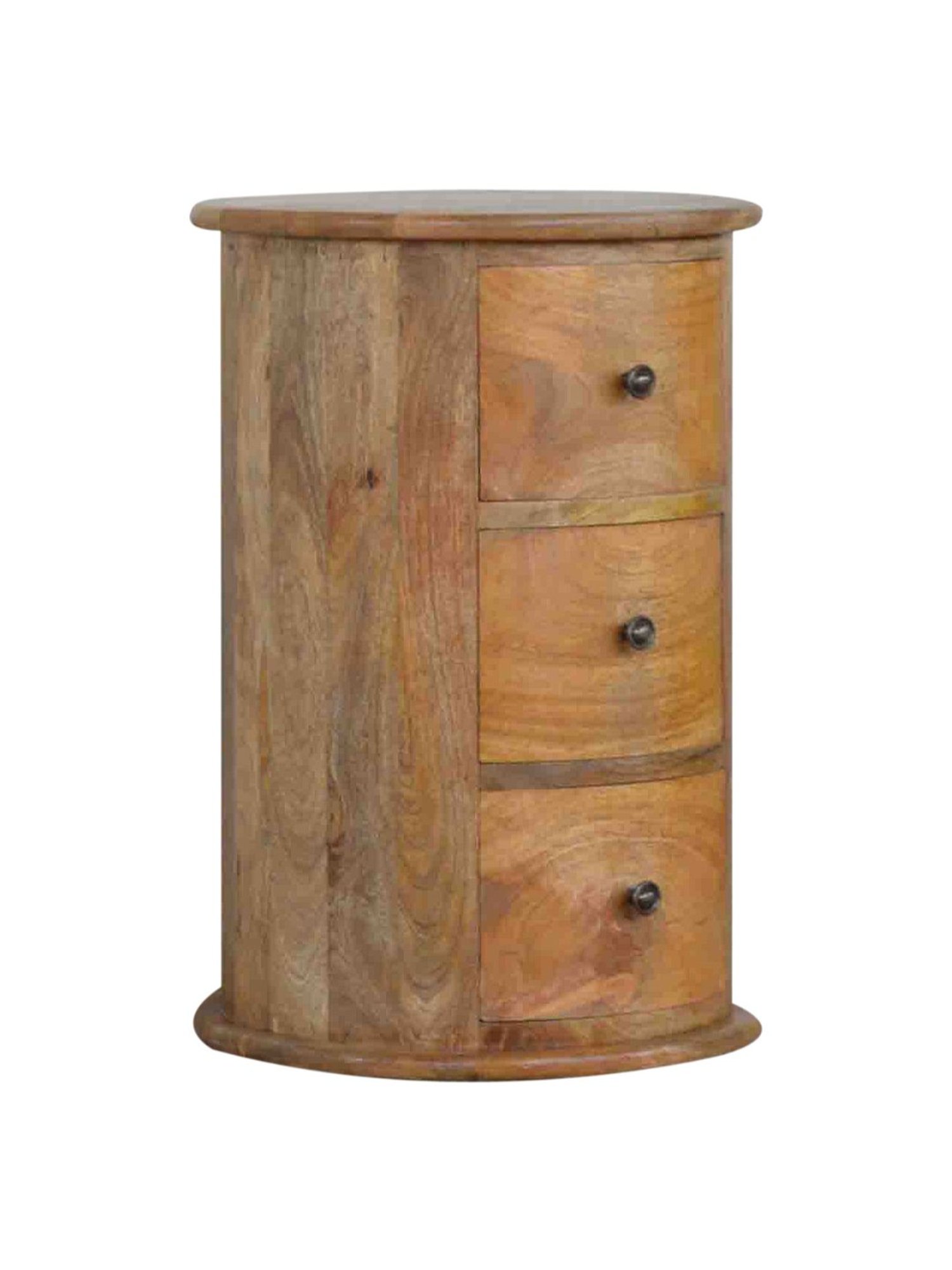 Artisan Furniture 3 Drawer Drum Brown Wood Chest