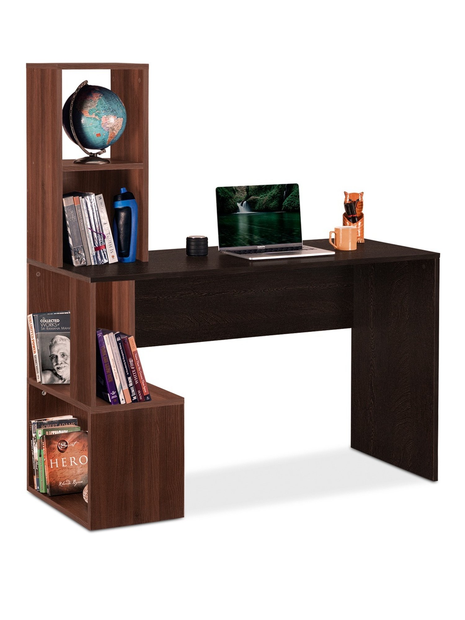 Delite Kom Groot Flowery Wenge Brown Engineered Wood Free Standing Study Table