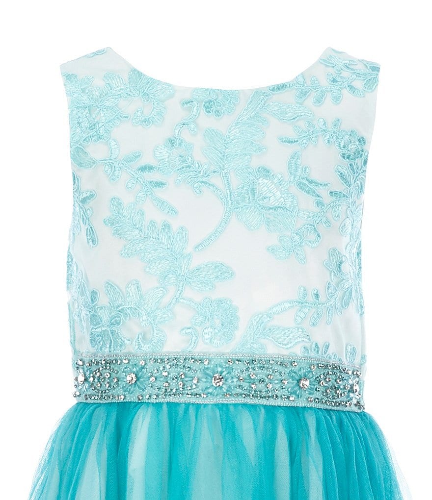 Bonnie Jean Big Girls 7-16 Sequin/Ombre Handkerchief-Hem Dress