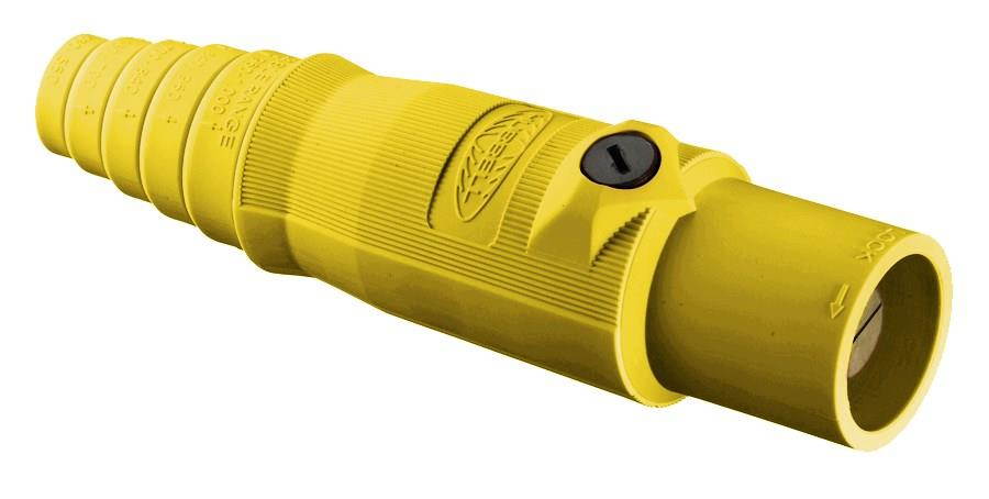 HUBBELL HBL300MY Single Pole Connector, Male, Yellow