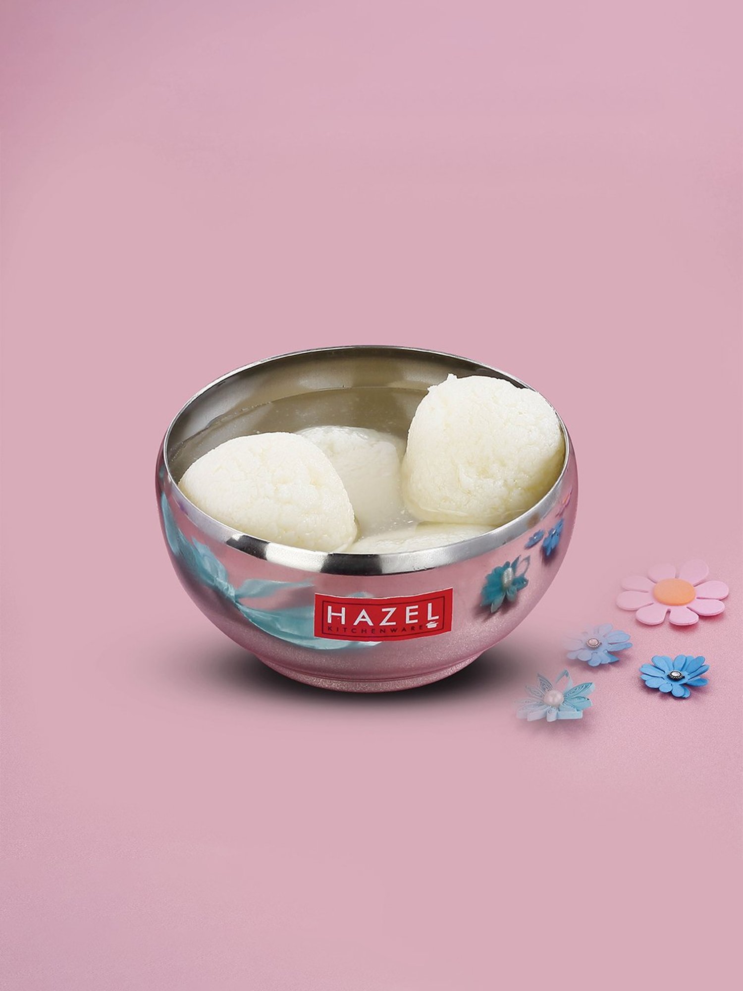 HAZEL Silver Stainless Steel Bowl for Dessert (300ml)